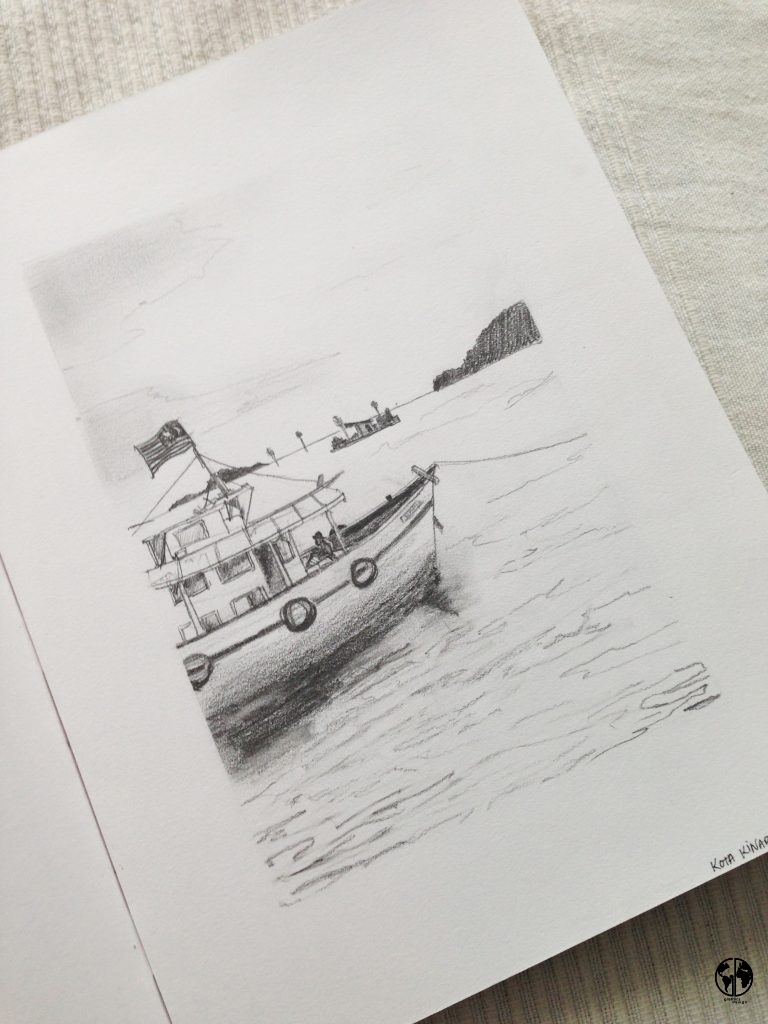 bateau dessin au crayon
